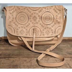 Nardelli Italian Leather Tan Perforated Satchel